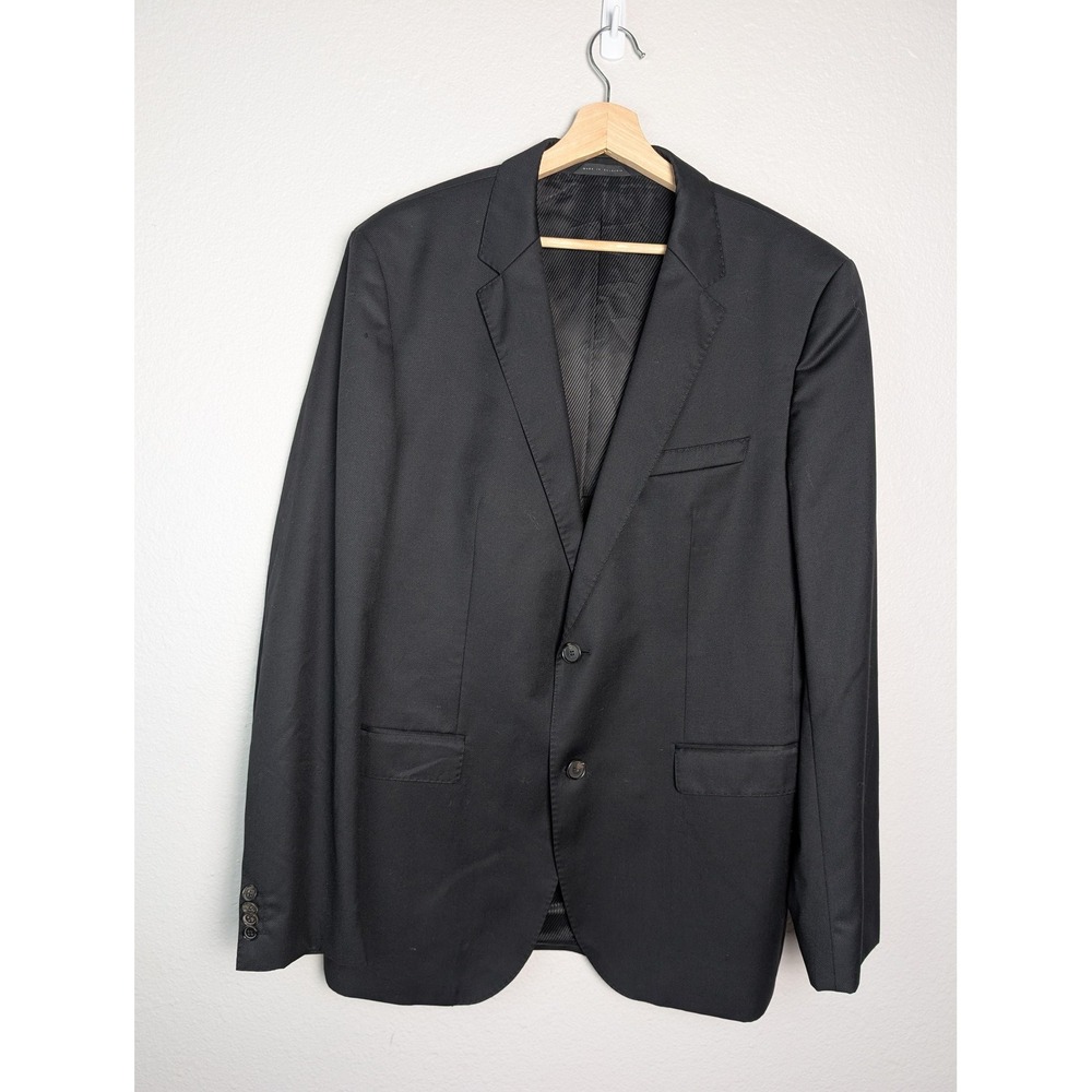 Hugo Boss Blazer‎ Suit Jacket Mens 44L Black The James3 Two Button Long